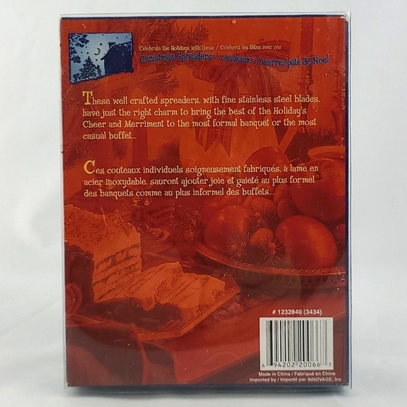 Christmas Spreaders Stainless Steel 3 Piece Set Handles Santa Candy Cane Tree - Picture 4 of 5